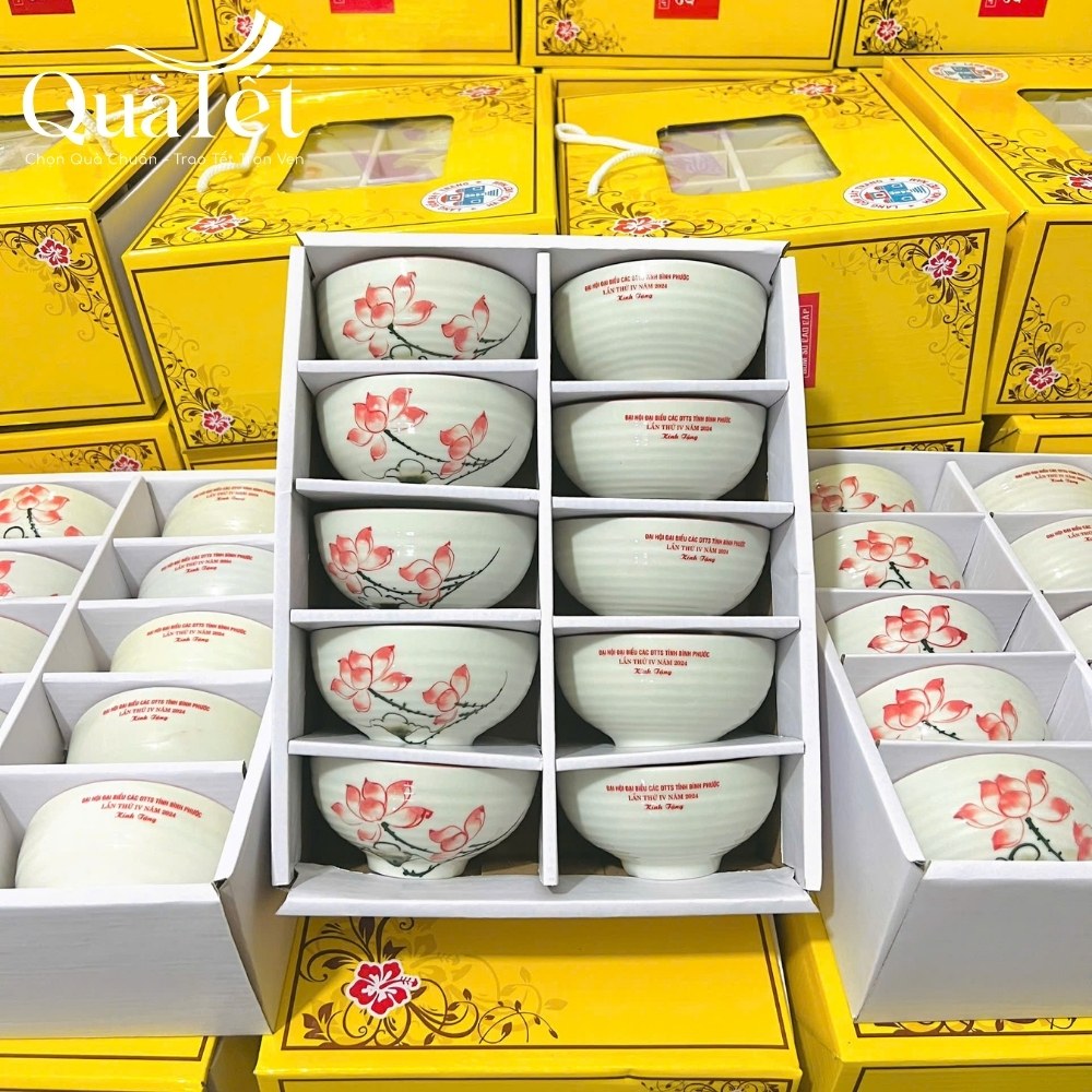 Bộ bát cơm quà tặng in logo