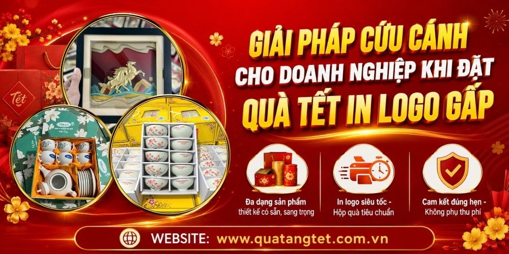 Giải pháp quà tặng Tết in logo xử lý gấp cận tết