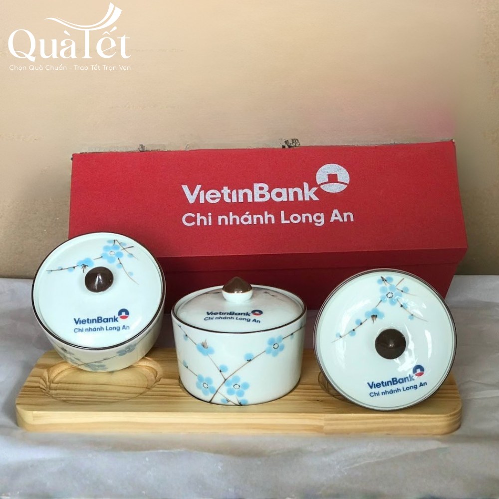Bộ hũ đựng mứt tết Bát Tràng