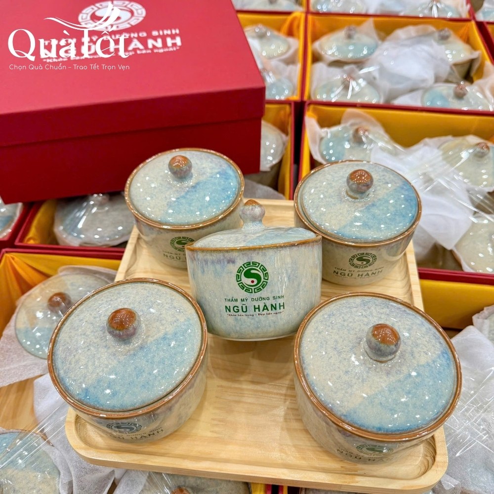 Bộ hũ đựng mứt quà tặng