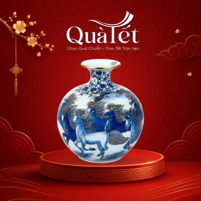 Bình Hút Lộc Men Lam Vẽ Vàng Mã Đáo Thành Công Quà Tặng Tết QT-HL04 - Ảnh đại diện