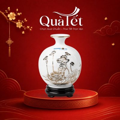 Bình Hút Tài Lộc Gốm Sứ Vẽ Vàng Kim Hoa Sen Quà Tặng Tết QT-HL01 - Ảnh đại diện