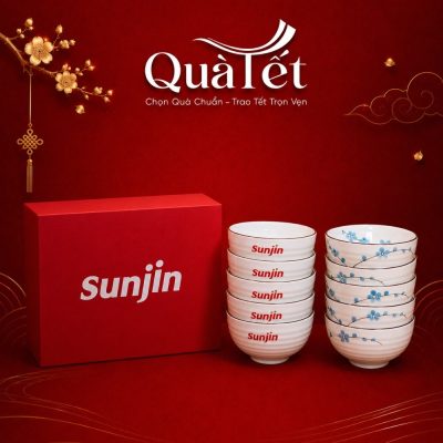 Bộ 10 Bát Cơm Sứ Bát Tràng Men Kem Vẽ Đào Xanh QT-BD04 - Ảnh đại diện