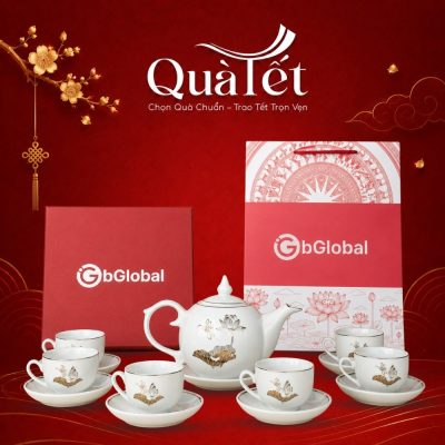 Bộ Ấm Chén Sứ Trắng Họa Tiết Hoa Sen Vàng Kim Quà Tết In Logo QT-AC01 - Ảnh đại diện