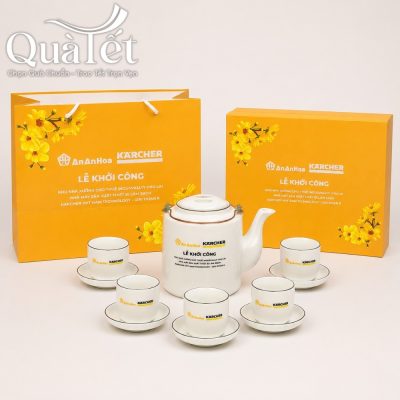 Bộ ấm tích quà tặng kèm hộp quà và túi giấy đi kèm