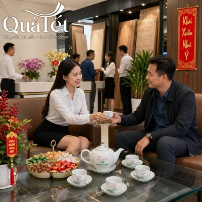 Bộ ấm chén trà trong những khoảnh khắc trò chuyện đầu năm