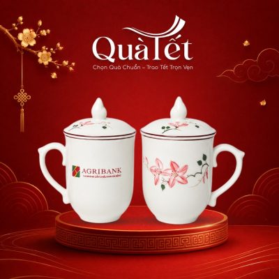 Bộ Ca Sứ Có Nắp Men Kem Vẽ Hoa Đào Kèm Hộp Quà Tặng Đỏ QT-LS02 - Ảnh đại diện