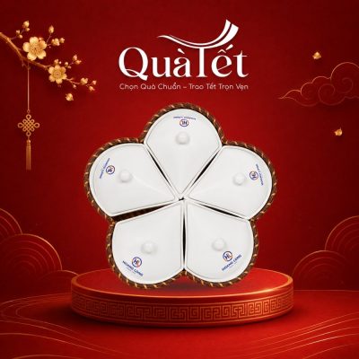 Bộ Khay Mứt Sứ Trắng Dáng Hoa Khế 5 Cánh Khay Mây QT-KM01 - Ảnh đại diện