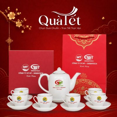 Bộ Trà Sứ Trắng Dáng Tống Kẻ Vàng Dung Tích 800ml Quà Tặng Tết QT-AC02 - Ảnh đại diện