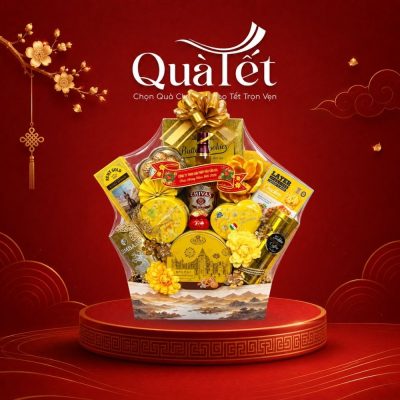 Giỏ Quà Tết Doanh Nghiệp Hoàng Kim Phú Quý Sang Trọng QT-SQ04