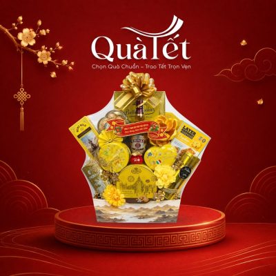 Giỏ Quà Tết Doanh Nghiệp Hoàng Kim Phú Quý Sang Trọng QT-SQ04 - Ảnh đại diện