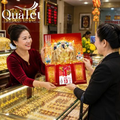 Mẫu lịch tam đa Phúc Lộc Thọ làm quà tặng cuối năm tại hiệu vàng