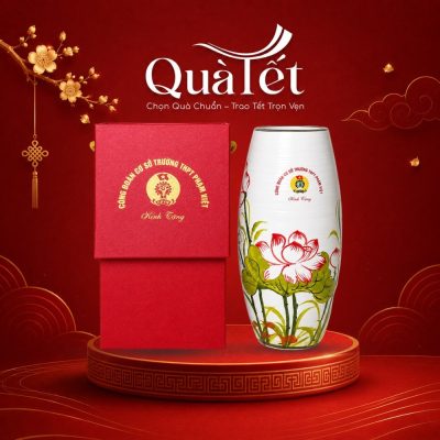 Lọ Hoa Men Xước Vẽ Sen Hồng Dáng Bom Quà Tặng Tết QT-LH03 - Ảnh đại diện