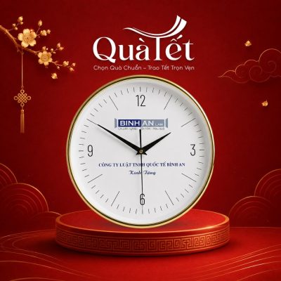 Đồng Hồ Treo Tường Kim Trôi Viền Vàng Kim Quà Tặng In Logo QT-DH02 - Ảnh đại diện