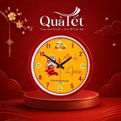 Đồng Hồ Treo Tường Quà Tặng Tết In Thiết Kế Theo Yêu Cầu QT-DH04 - Ảnh đại diện
