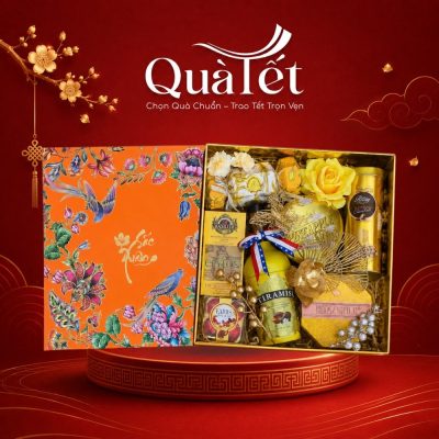 Set Quà Tết "Sắc Xuân" Rượu Trà Bánh Cao Cấp Màu Cam QT-SQ02 - Ảnh đại diện