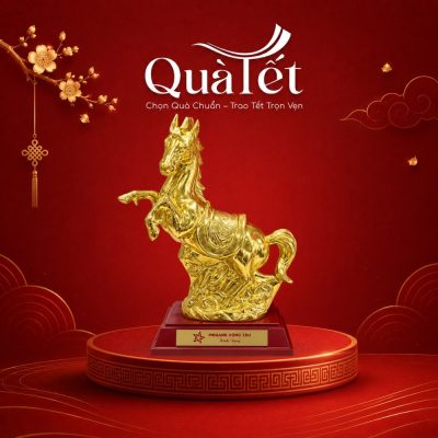 Tượng Ngựa Phong Thủy "Mã Đáo Thành Công" Dát Vàng Cao Cấp QT-TG02 - Ảnh đại diện