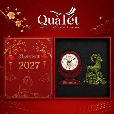 Bộ Giftset Cát Tường Tượng Dê Và Đồng Hồ Để Bàn In Logo QT-GS05 - Ảnh đại diện