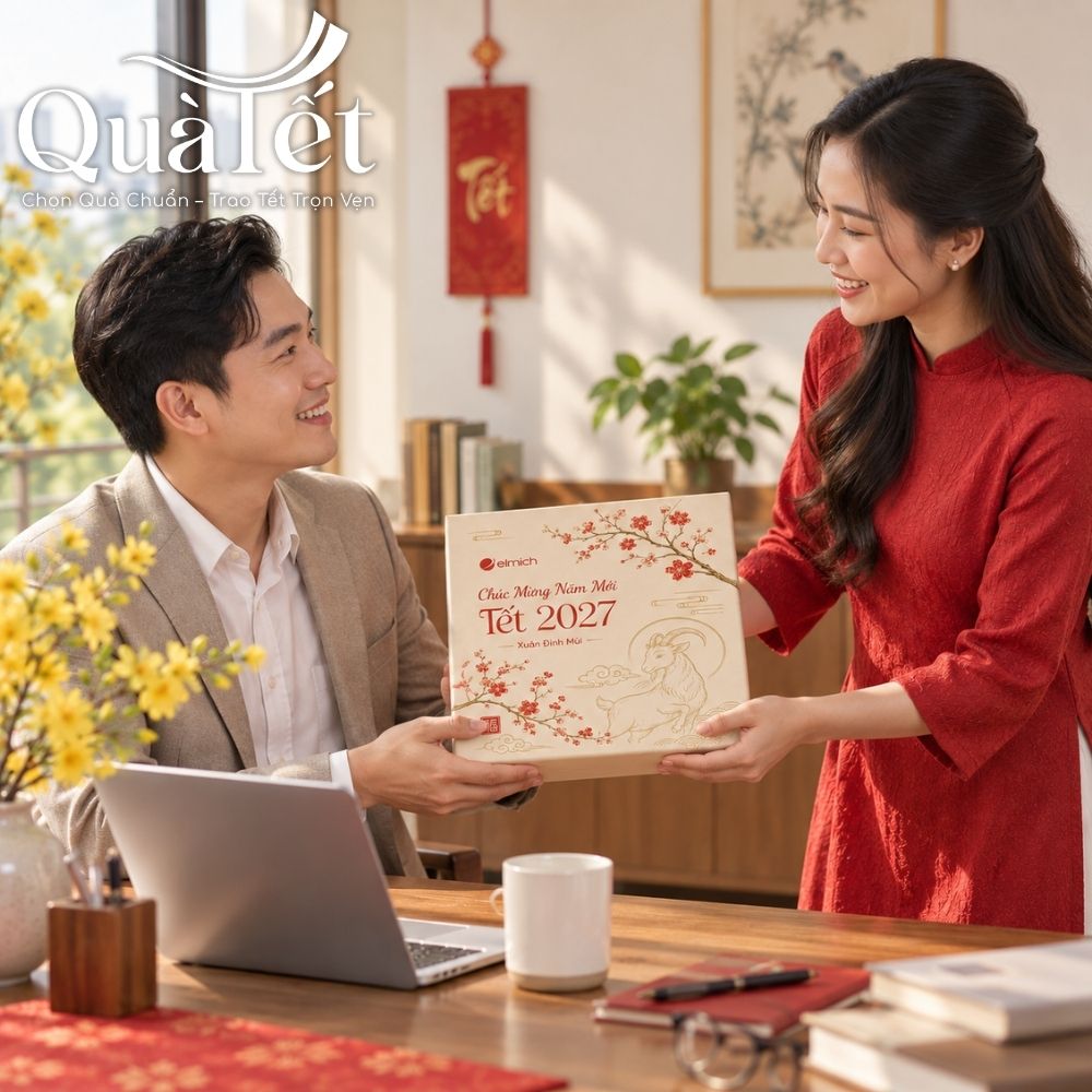 Set Quà Tặng Tượng Dê Bát Tràng Và Bình Giữ Nhiệt