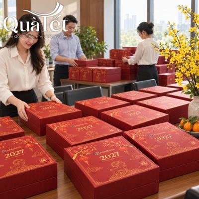 Bộ Giftset Cát Tường Tượng Dê Và Đồng Hồ Để Bàn In Logo