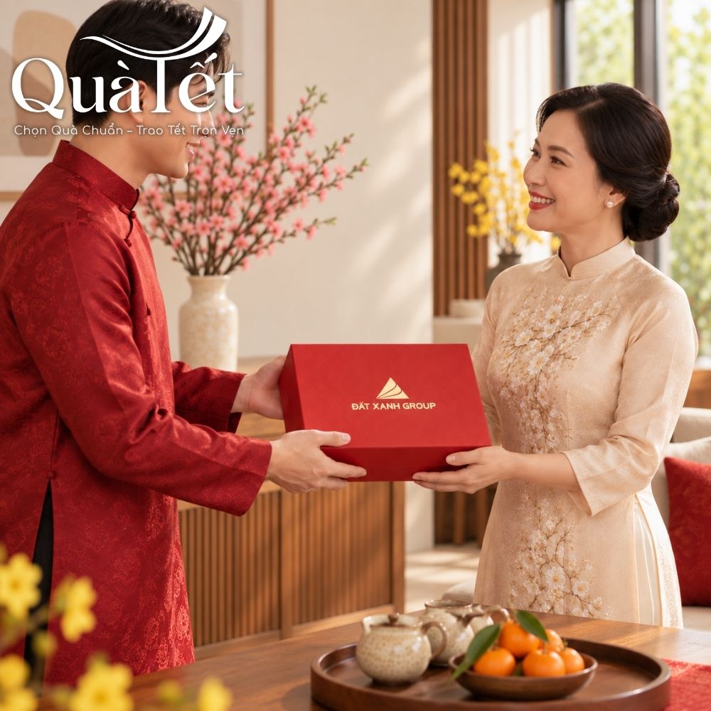 Bộ Quà Tết Tượng Dê Và Ví Da Đắc Lộc An Khang