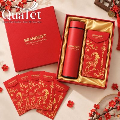 Alternative view of Giftset quà tặng Tết bình giữ nhiệt 500ml và bao lì xì in logo QT-GS13