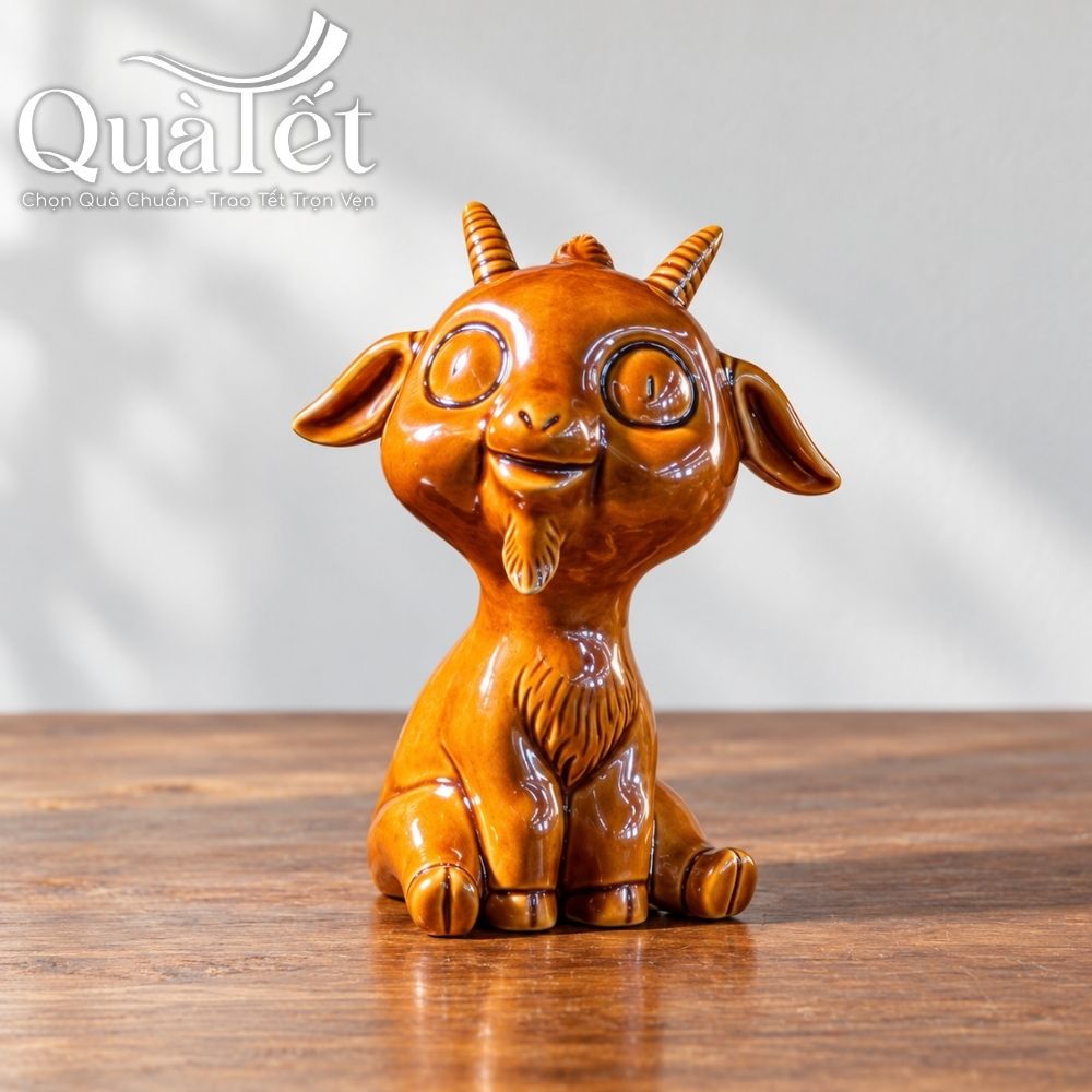 Giftset quà Tết doanh nghiệp tượng dê linh vật và ví da Trita in logo QT-GS11 - Ảnh 4