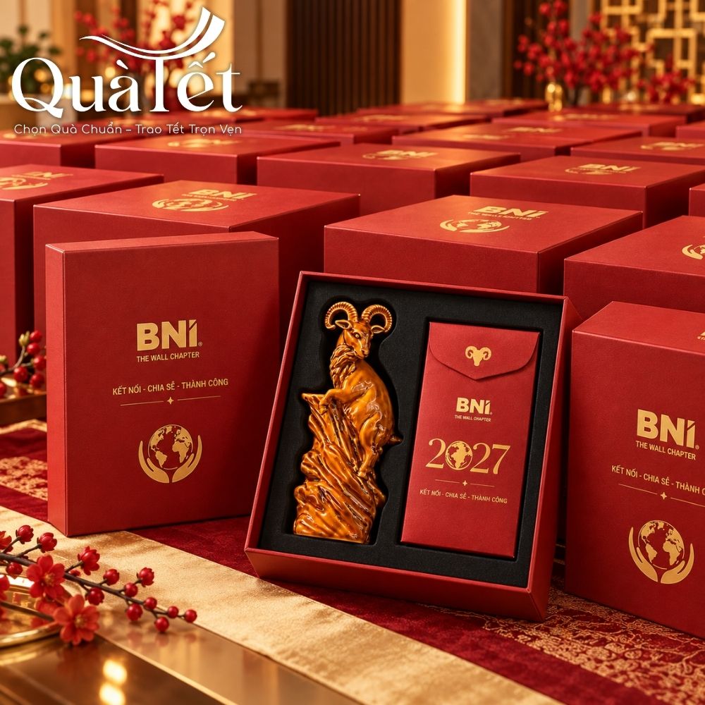 Set quà Tết in logo “Dương Khởi Tài Lộc” tượng dê linh vật và bao lì xì QT-GS12 - Ảnh 7