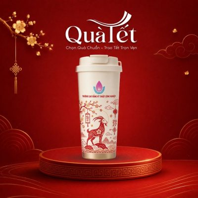 Ly giữ nhiệt in logo Sắc Xuân 500ml quà tặng Tết 2027 QT-LGN01