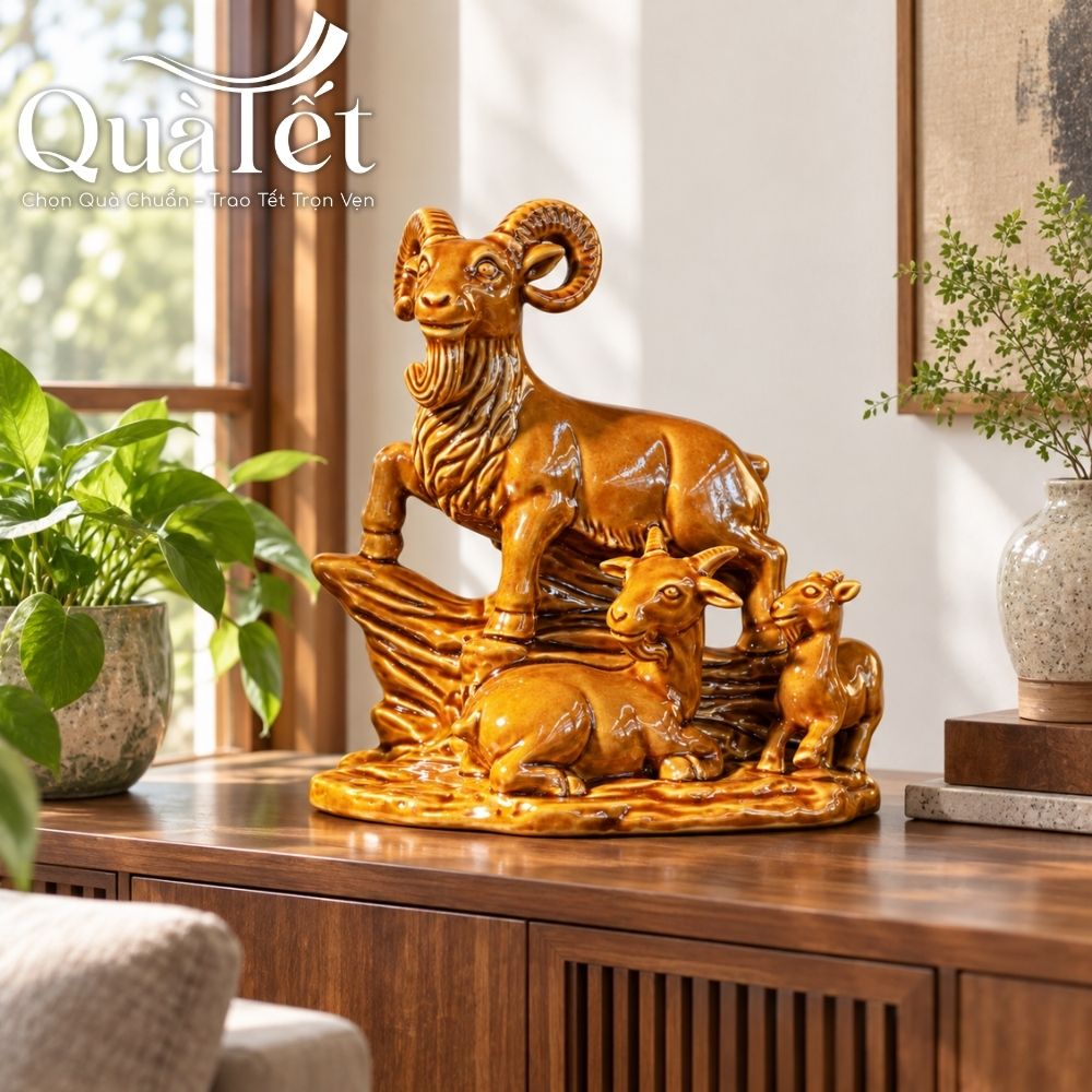 Tượng Dê Phong Thủy Tam Dương Khai Thái Quà Tết
