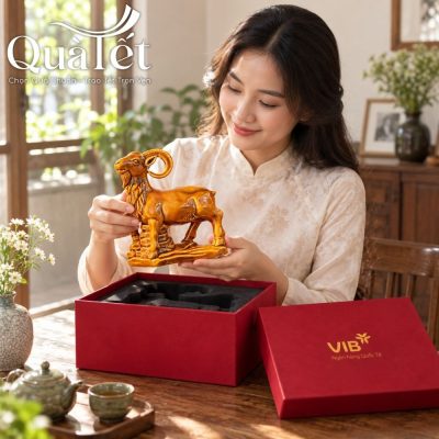 Tượng Dê Phong Thủy Tài Lộc Men Hoàng Thổ Gốm Sứ Bát Tràng