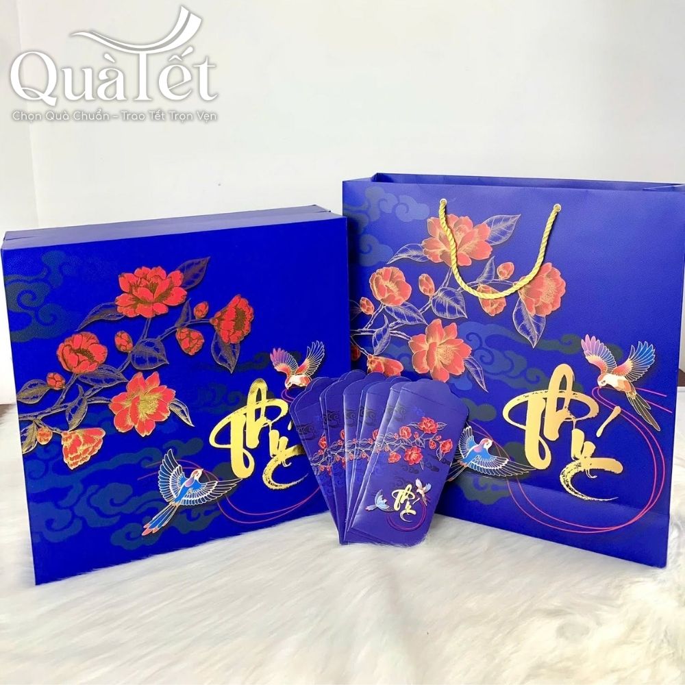 Giỏ quà bánh kẹo rượu Tết cao cấp hộp Phúc Khởi Tân Xuân QT-SQ08 - Ảnh 5