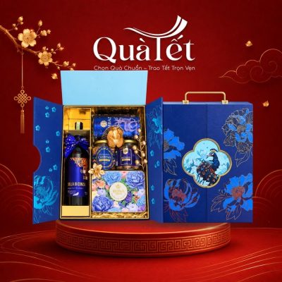 Hộp quà bánh kẹo rượu Tết cao cấp hộp Dạ Thanh Tước QT-SQ11