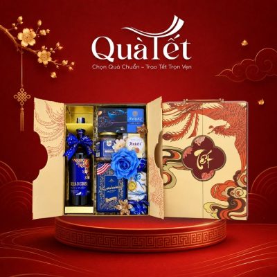 Hộp quà bánh kẹo rượu Tết cao cấp hộp Phượng Hoàng Vũ Điệu QT-SQ12