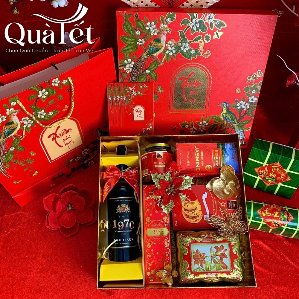 Set bánh kẹo quà Tết cao cấp hộp Xuân Phú Quý QT-SQ05 - Ảnh 6