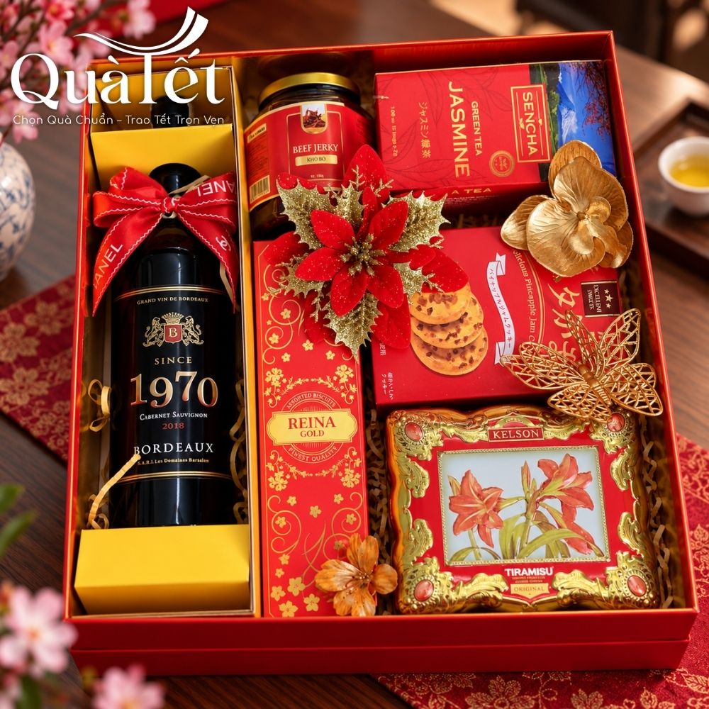 Set bánh kẹo quà Tết cao cấp hộp Xuân Phú Quý QT-SQ05 - Ảnh 4